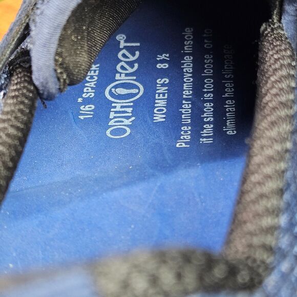 Orthofeet Quincy Womens 8.5 Wide Blue Stretch Knit Comfort Slip-On Low Top Shoes - Picture 8 of 12